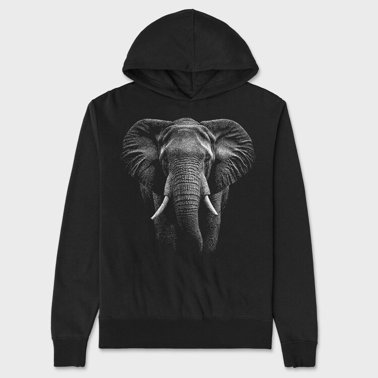 Realistic Elephant, Унисекс Мъжко Суичър