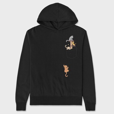 Pocket Cats, Unisex Men's Hoodie