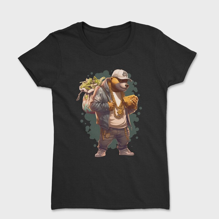 Gangster Bear Money Gold, Дамска Тениска