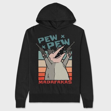 Opossum Retro Sunset, Unisex Men's Hoodie