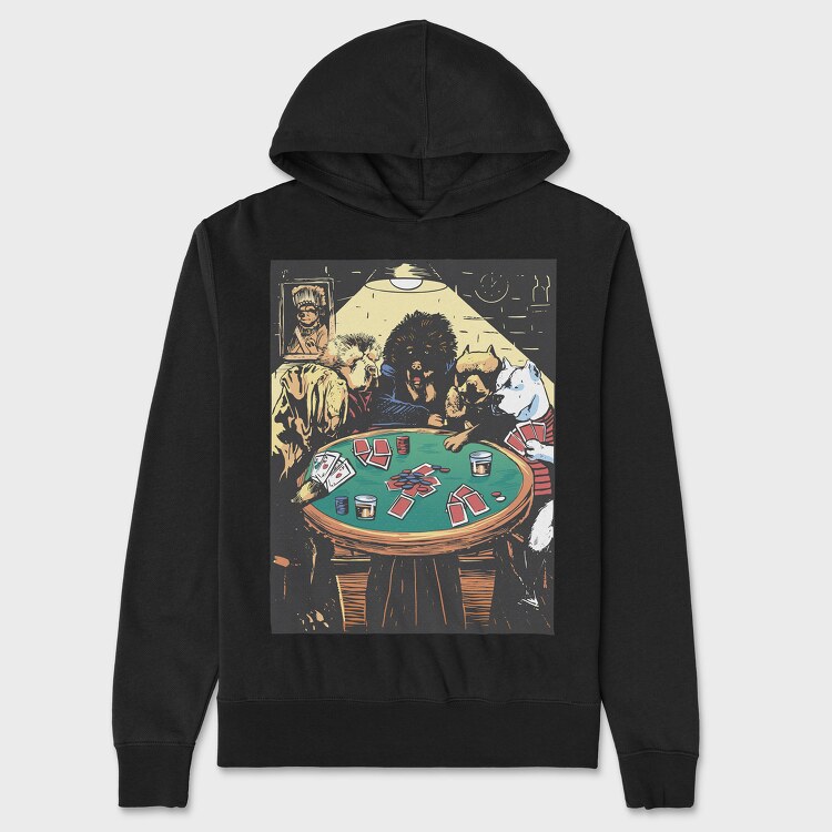 Poker Dogs, Unisex Men's Hoodie