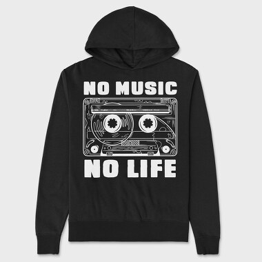 No Music No Life, Unisex Men's Hoodie