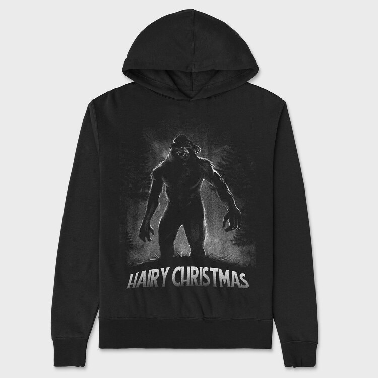 Hairy Christmas Bigfoot, Unisex Men's Hoodie