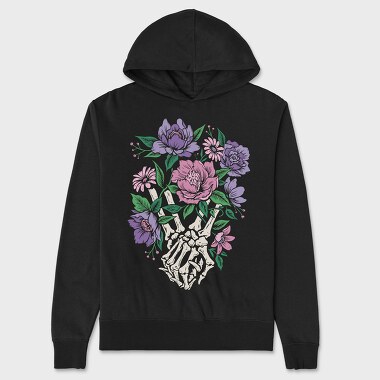 Skeleton Hands Flower, Unisex Men's Hoodie