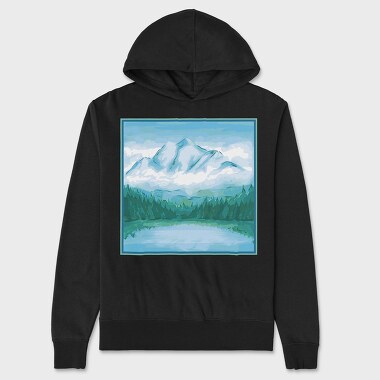 Mountain Painting, Unisex Men's Hoodie