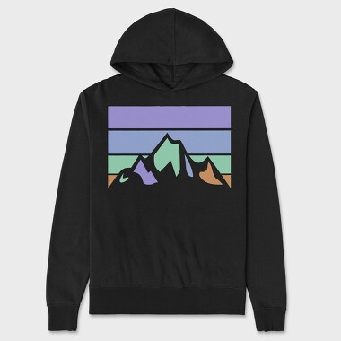 Mountain Retro Sunset, Unisex Men's Hoodie