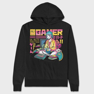 Anime Gamer Girl, Unisex Men's Hoodie