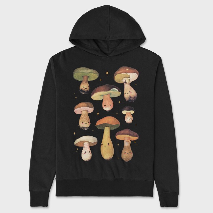 Poster Mushrooms, Unisex Men's Hoodie