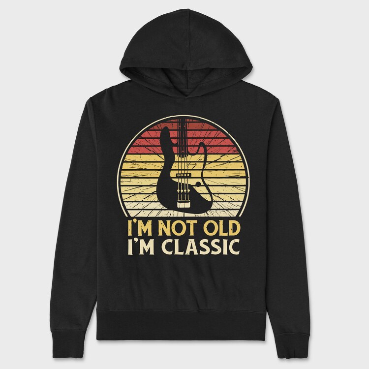Not Old Classic Retro Guitar, Unisex Men's Hoodie