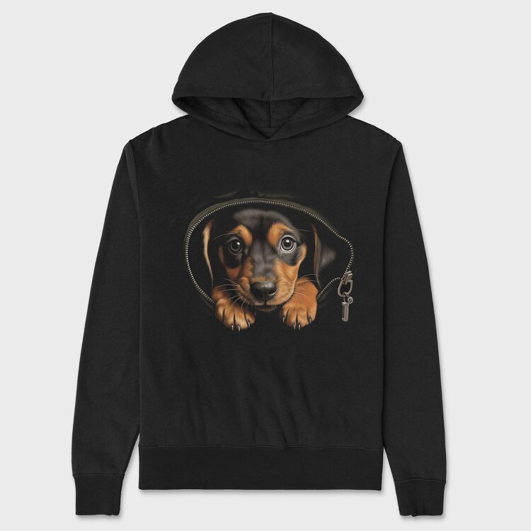 Puppy Black, Unisex Men's Hoodie
