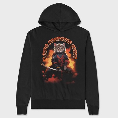 Samurai Cat I Have Probable Claws, Unisex Men's Hoodie