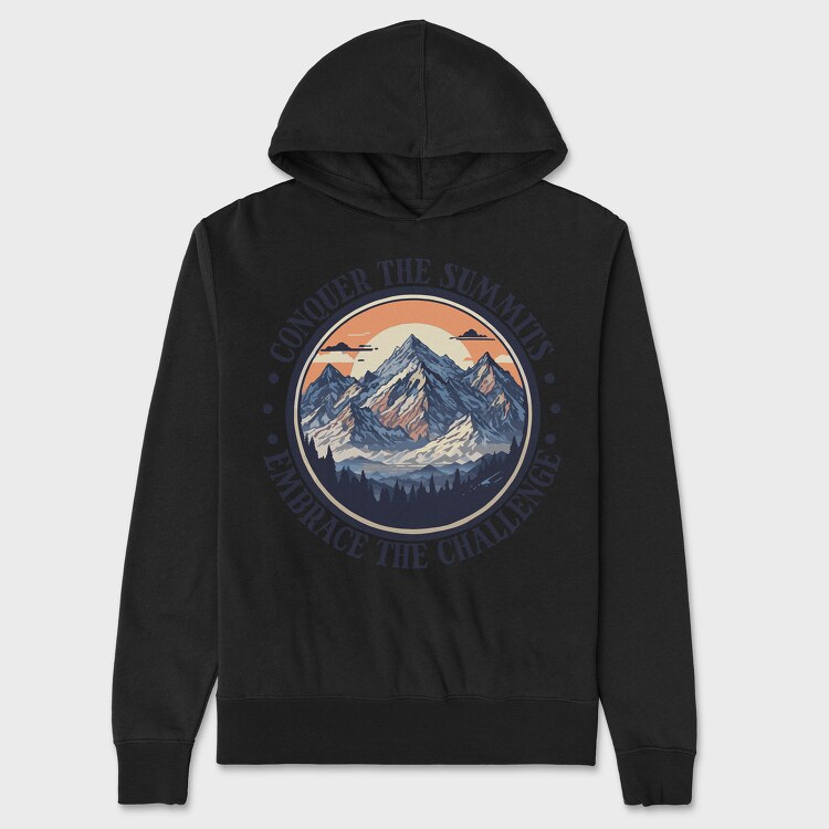 Mountains Text Vintage, Унисекс Мъжко Суичър