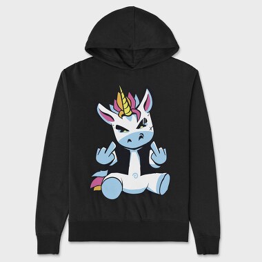 Punk Unicorn Middle Finger, Unisex Men's Hoodie