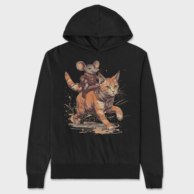 Mouse Cowboy Cat, Unisex Men's Hoodie