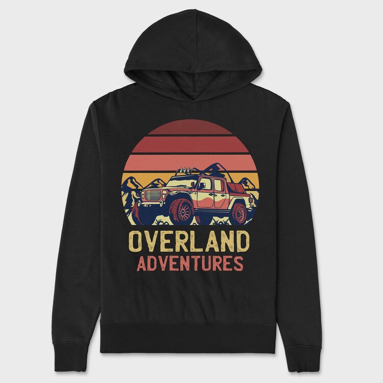 Retro Sunset Overland Adventures, Unisex Men's Hoodie