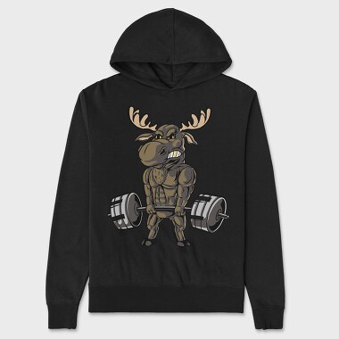 Moose Lifting, Unisex Men's Hoodie