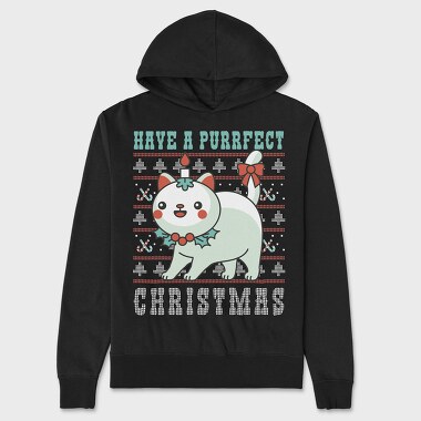 Purrfect Christmas Ugly Sweater, Unisex Men's Hoodie