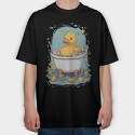 Peeking Cat Retro Sunset, Unisex Men's T-Shirt