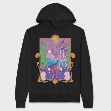 Retro Trippy Landscape, Unisex Men's Hoodie