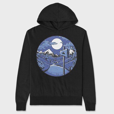 Signpost Mountain Night, Unisex Men's Hoodie