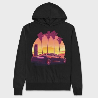 Electric Car, Unisex Men's Hoodie