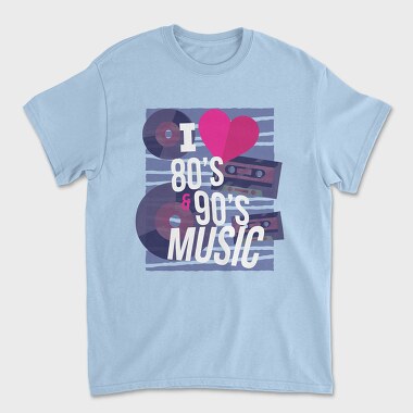 80 S and 90 S Music, Unisex Men's T-Shirt