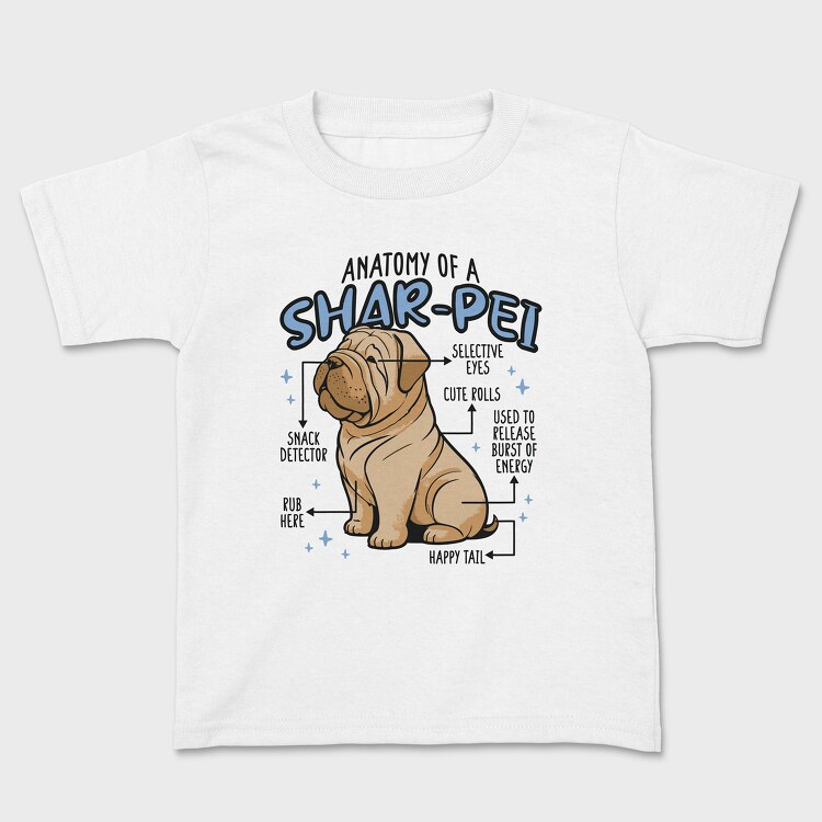 Anatomy of a Sharpei, Kids' T-Shirt