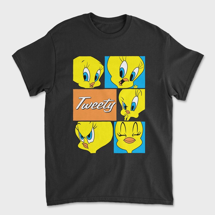 Cartoon Retro Tweety 1, Унисекс Мъжка Тениска