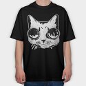 Cat Eyepatch Portrait, Unisex Men's T-Shirt