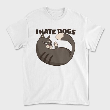 Cat Hate Dogs, Unisex Men's T-Shirt