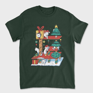 Cat House Christmas, Unisex Men's T-Shirt
