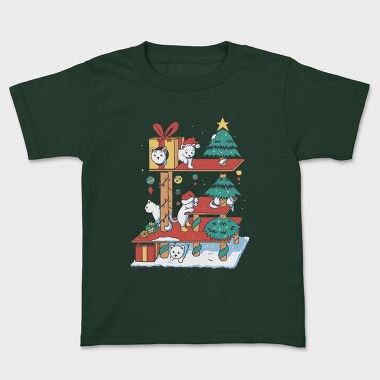 Cat House Christmas, Kids' T-Shirt