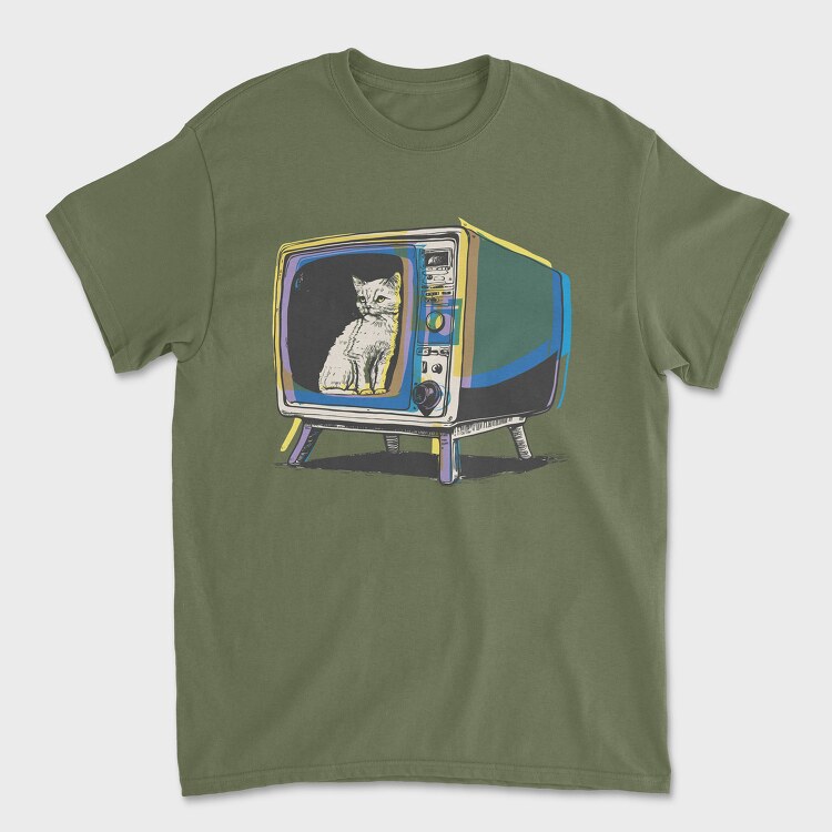 Cat Inside Tv, Унисекс Мъжка Тениска
