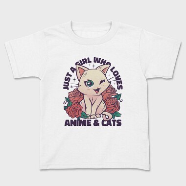 Cat Kawaii Anime Quote, Детска Тениска