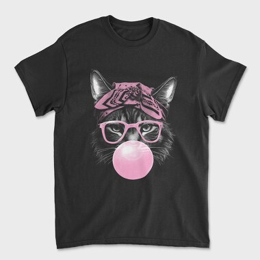 Cat Sunglassesd Bubblegum, Unisex Men's T-Shirt