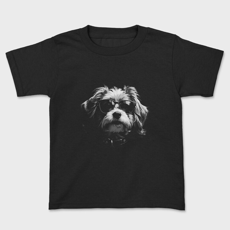 Dogs Unglasses Monochrome, Детска Тениска