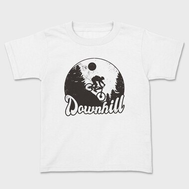 Downhill Monochrome, Kids' T-Shirt
