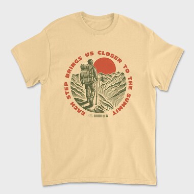 Unisex Men's T-Shirt, Each Step Brings Us Closer to the Summit
