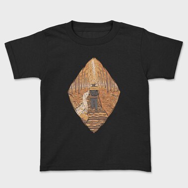 Hiker Autumn Path, Kids' T-Shirt
