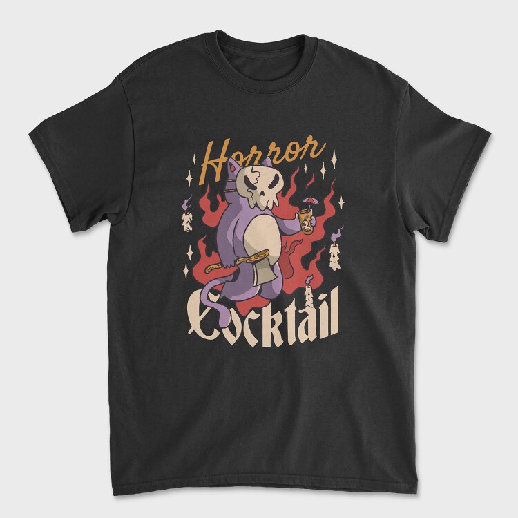 Horror Cocktail Cat, Унисекс Мъжка Тениска