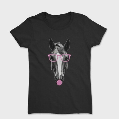 Horse Bubblegum Monochrome, Women's T-Shirt