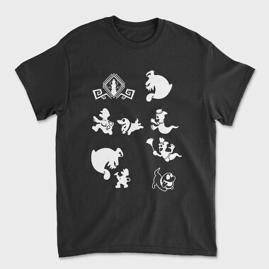 Luigis Mansion Stencil Silhouette, Унисекс Мъжка Тениска