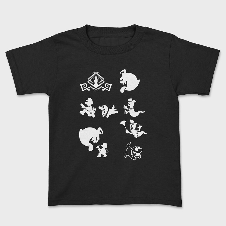 Luigis Mansion Stencil Silhouette, Детска Тениска