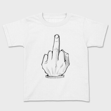 Middle Finger Sketch, Kids' T-Shirt