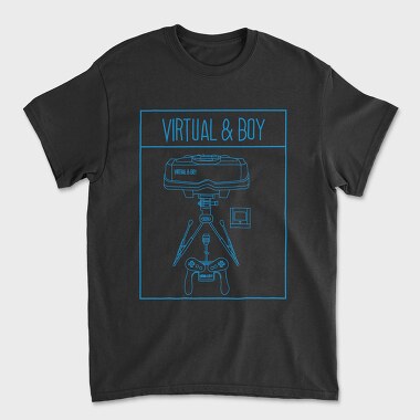 Retro Gaming Virtual And Boy, Unisex Men's T-Shirt