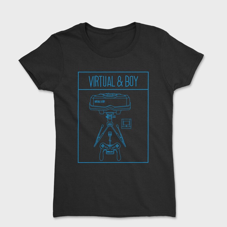 Retro Gaming Virtual And Boy, Дамска Тениска