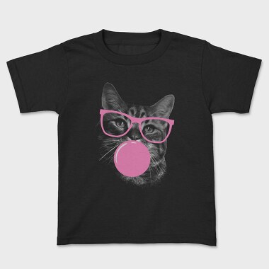 Sunglasses Cat Bubblegum Monochrome, Kids' T-Shirt