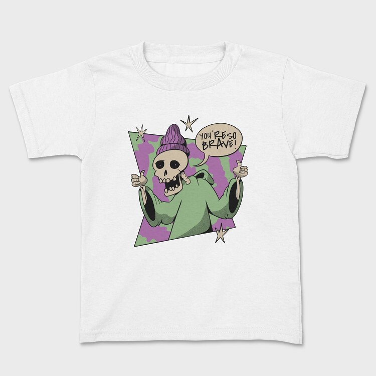Supportive Skeleton Brave, Kids' T-Shirt