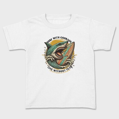 Surf With Courage, Kids' T-Shirt
