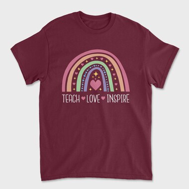 Teach Love Inspire Rainbow, Unisex Men's T-Shirt